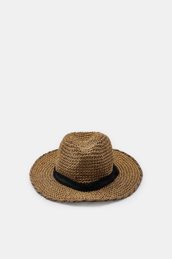 SOMBRERO CINTA CONTRASTE BORDE TWISTED